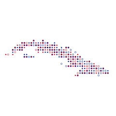 Cuba Silhouette Pixelated pattern map illustration