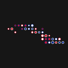 Cuba Silhouette Pixelated pattern map illustration