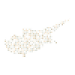 Cyprus Silhouette Pixelated pattern map illustration