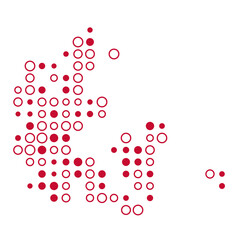 Denmark Silhouette Pixelated pattern map illustration
