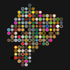 Ecuador Silhouette Pixelated pattern map illustration