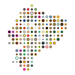 Ecuador Silhouette Pixelated pattern map illustration