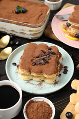 Concept of sweet food, tasty Tiramisu cake