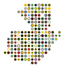 Guatemala Silhouette Pixelated pattern map illustration