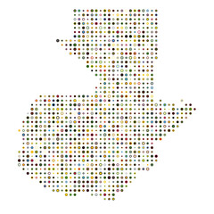 Guatemala Silhouette Pixelated pattern map illustration