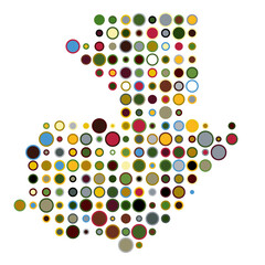 Guatemala Silhouette Pixelated pattern map illustration