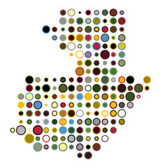 Guatemala Silhouette Pixelated pattern map illustration