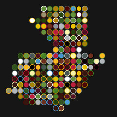 Guatemala Silhouette Pixelated pattern map illustration