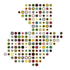 Guatemala Silhouette Pixelated pattern map illustration