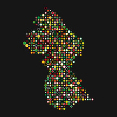 Guyana Silhouette Pixelated pattern map illustration