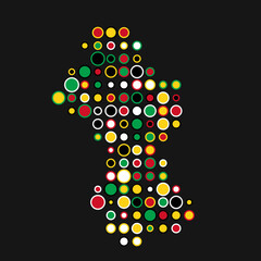 Guyana Silhouette Pixelated pattern map illustration
