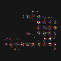 Haiti Silhouette Pixelated pattern map illustration