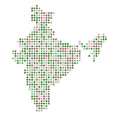 Fototapeta premium India Silhouette Pixelated pattern map illustration