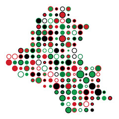 Iraq Silhouette Pixelated pattern map illustration