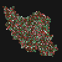 Iran Silhouette Pixelated pattern map illustration