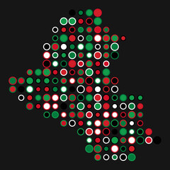 Iraq Silhouette Pixelated pattern map illustration