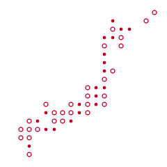 Japan Silhouette Pixelated pattern map illustration
