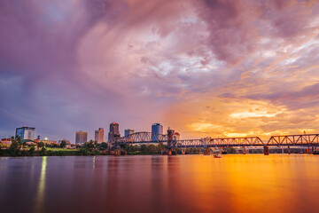 Little Rock, Arkansas, USA Downtown Skyline on the Arkansas River.