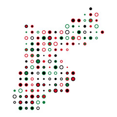 Jordan Silhouette Pixelated pattern map illustration