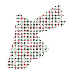 Fototapeta premium Jordan Silhouette Pixelated pattern map illustration