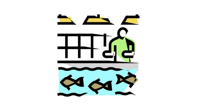 hatcheries salmon color icon animation