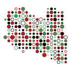 Libya Silhouette Pixelated pattern map illustration