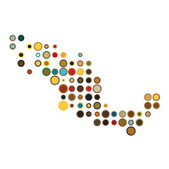 Mexico Silhouette Pixelated pattern map illustration
