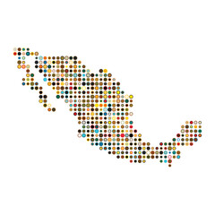 Mexico Silhouette Pixelated pattern map illustration