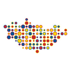 Mongolia Silhouette Pixelated pattern map illustration