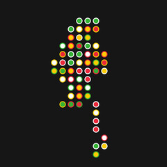 Myanmar Silhouette Pixelated pattern map illustration
