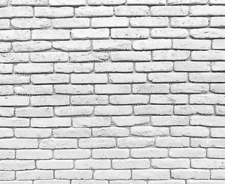 White old brick wall closeup texture background patternt