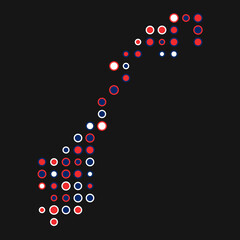Norway Silhouette Pixelated pattern map illustration