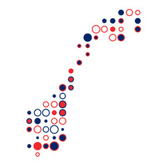 Norway Silhouette Pixelated pattern map illustration
