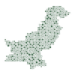 Obraz premium Pakistan Silhouette Pixelated pattern map illustration