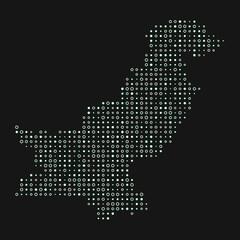 Fototapeta premium Pakistan Silhouette Pixelated pattern map illustration
