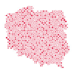 Poland Silhouette Pixelated pattern map illustration