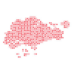 Singapore Silhouette Pixelated pattern map illustration