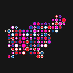 Slovenia Silhouette Pixelated pattern map illustration