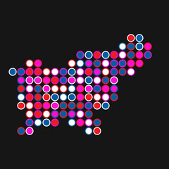 Slovenia Silhouette Pixelated pattern map illustration