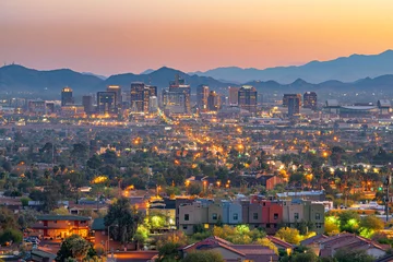 Gordijnen Phoenix, Arizona, USA downtown cityscape © SeanPavonePhoto