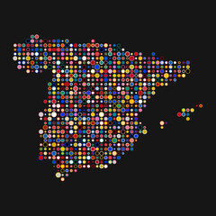 Spain Silhouette Pixelated pattern map illustration