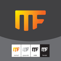 M and F Letter Logo. - Vector