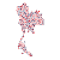 Thailand Silhouette Pixelated pattern map illustration