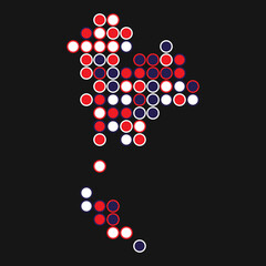 Thailand Silhouette Pixelated pattern map illustration