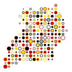 Uganda Silhouette Pixelated pattern map illustration