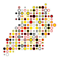 Uganda Silhouette Pixelated pattern map illustration