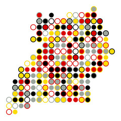 Uganda Silhouette Pixelated pattern map illustration