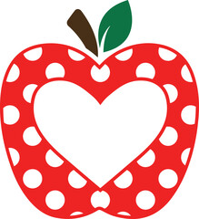 Polka Dot Heart Apple Name Split Monogram