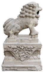 Isolated PNG cutout of a Chinese guardian lion on a transparent background