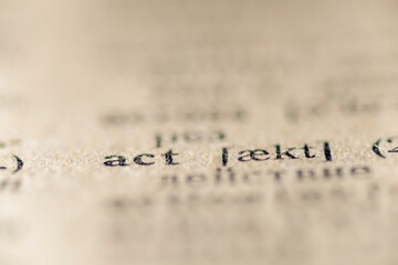 act word dictionary